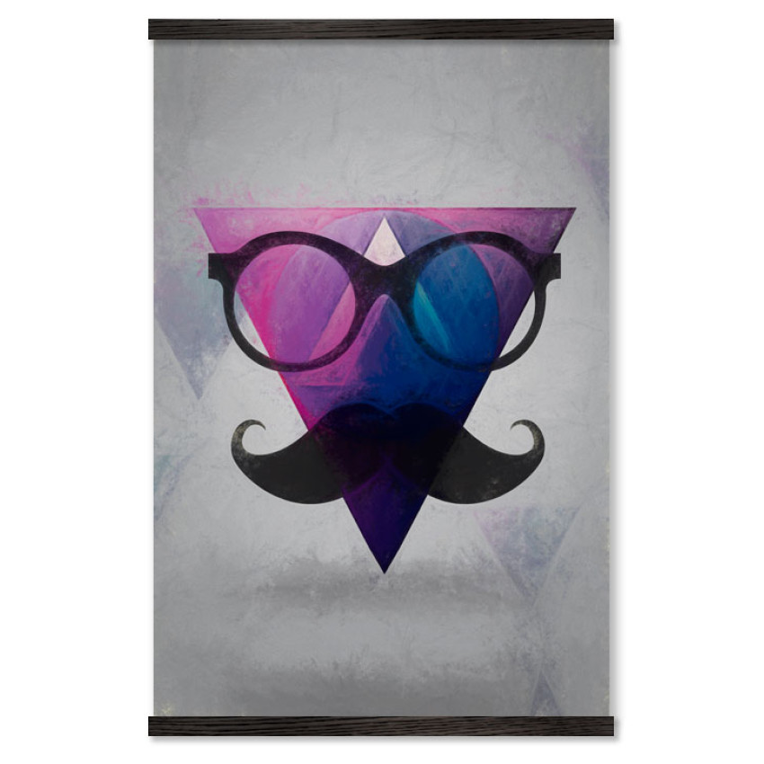 Hipster Mustasch and Glasses - Big Poster