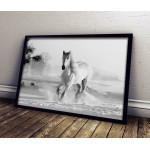 Horses Running in Snow - Poster