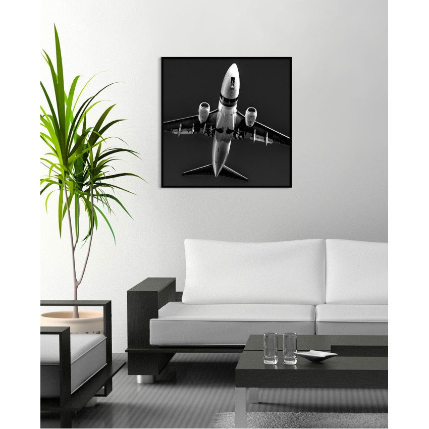 Stort Flygplan i Luften - Svartvit Poster Tavla