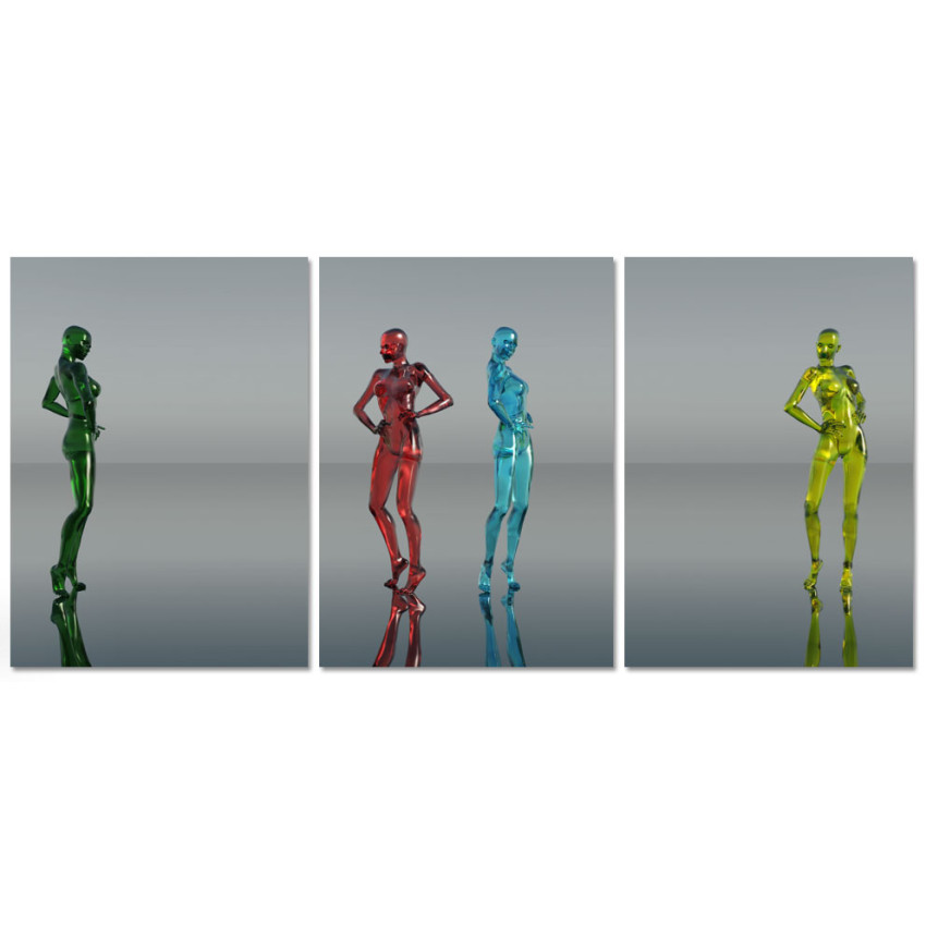 Ladies in Glass - Poster in Three Pieces