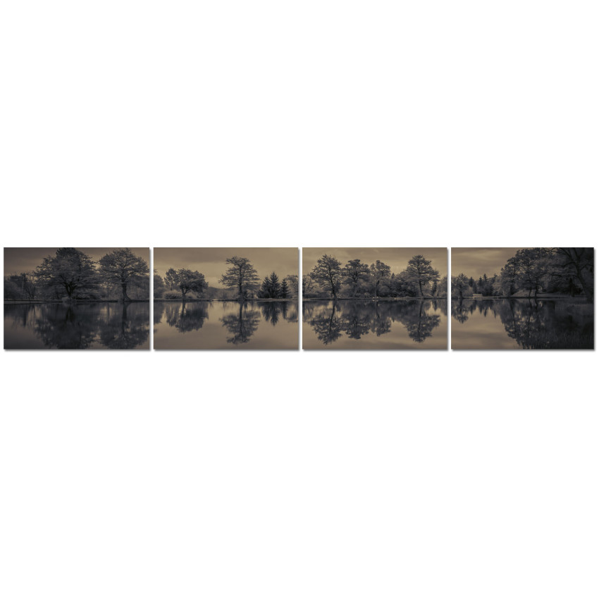 Lake and Trees - Poster in Four Pieces