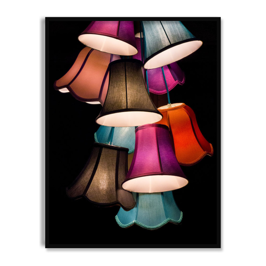 Lampskärmar i Olika Färger - Mörk Poster