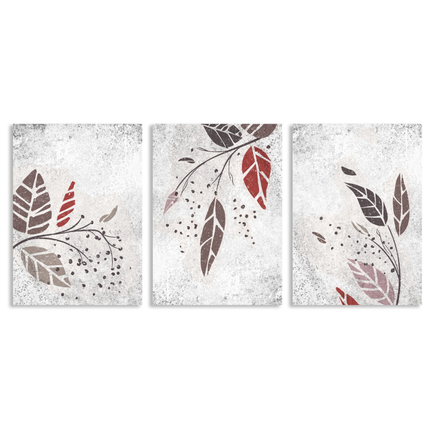 Leaves and Branches - Poster in Three Pieces
