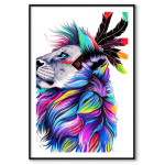 Lion illustration 50x70cm colorful poster