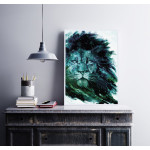 Lion Illustration - Turquoise Poster