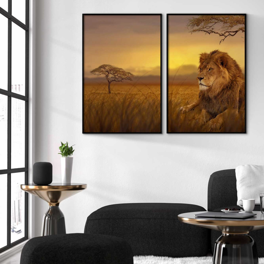 Lion in Africa - Poster in Two Pieces