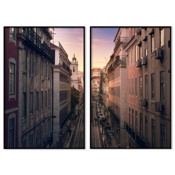 Lisbon street (50x70cm x 2)  poster in two pieces