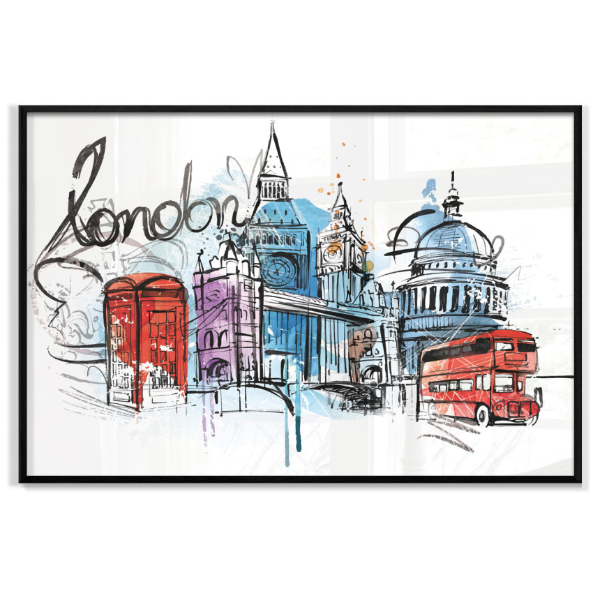 London England Illustration - Snygg Poster
