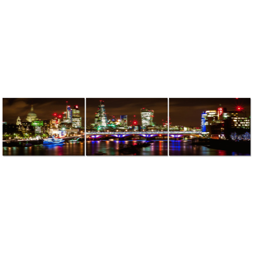 London Skyline i Neon - Tredelat Motiv