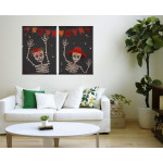Los Muertos dödskallar - Poster tavla i två delar