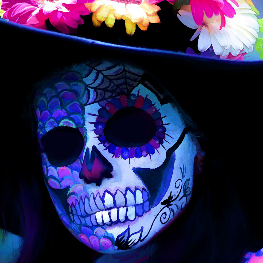 Los Muertos Sugar Skull - Poster i Tv&aring; delar