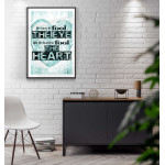 K&auml;rlekscitat med Hj&auml;rta - Enkel Turkos Poster med Text