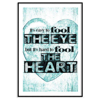K&auml;rlekscitat med Hj&auml;rta - Enkel Turkos Poster med Text