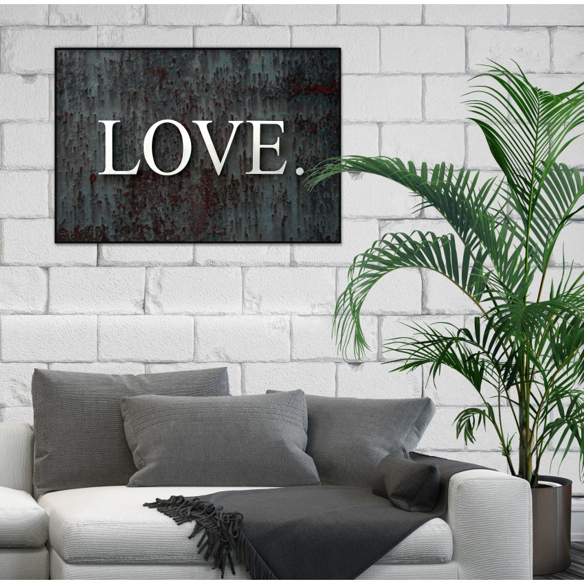 LOVE - Simpel Svartvit/Röd Kärlek och Text-Poster