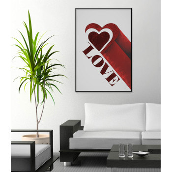 Love Text med Hj&auml;rta - R&ouml;d Poster
