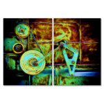 Machine in Flames - Retro Poster in 2 Pieces