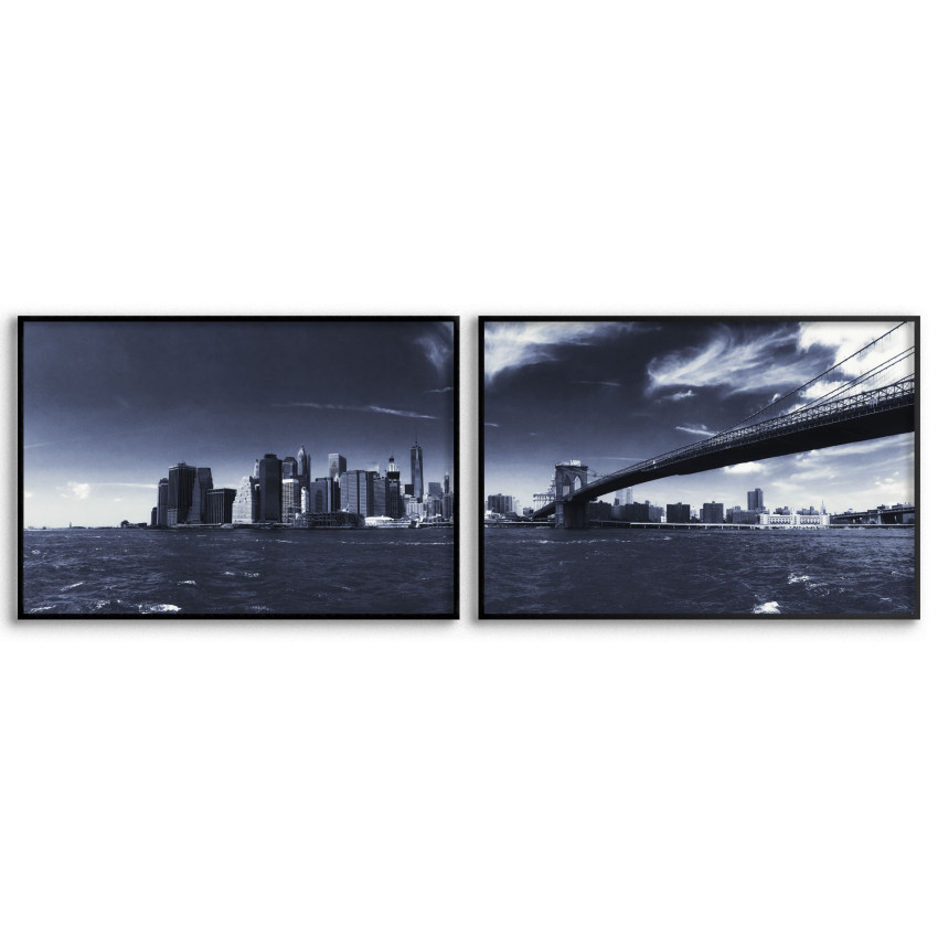 Manhattan New York - Panorama Poster i Tv&aring; Delar