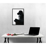 Monkey Profile - Black and White Poster