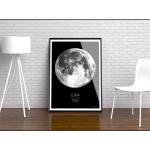 Månen Luna - Svartvit Poster med Citat