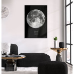 Månen Luna - Svartvit Poster med Citat