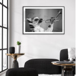 Music poster 50x70 cm raccoon playing the trumpet
