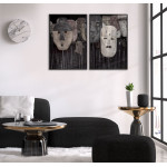 Mystiska masker i trä - Tavelset i två delar