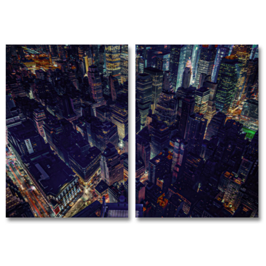 New York's skyskrapor fr&aring;n ovan - Tavla i tv&aring; delar