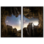 Natthimmel i grotta 50x70cm x 2 posters