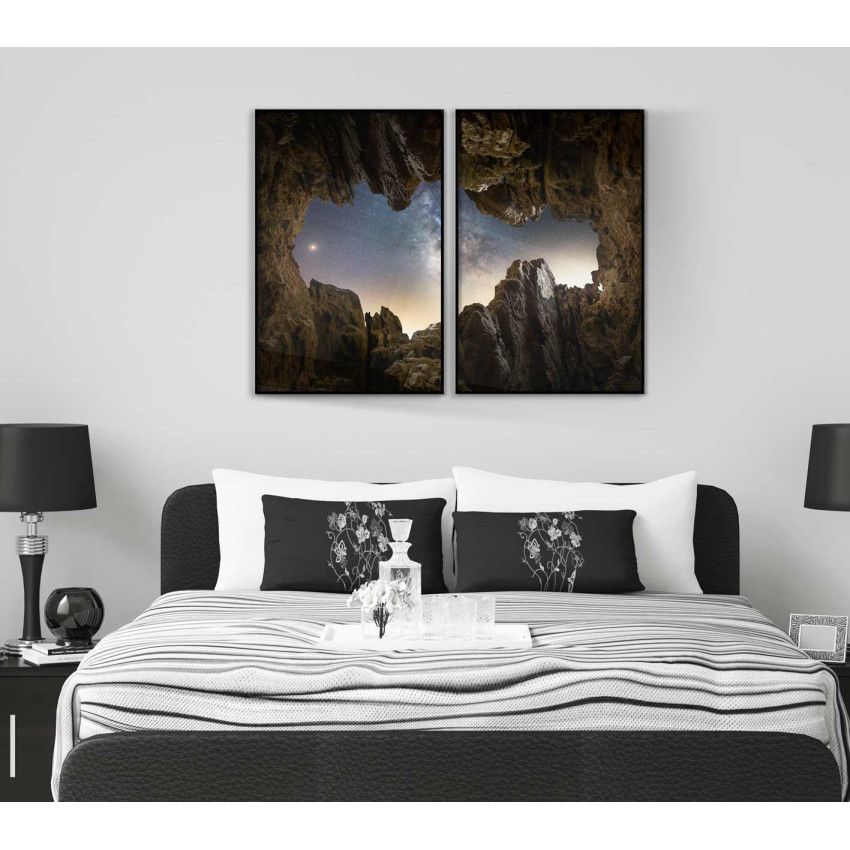 Natthimmel i grotta 50x70cm x 2 posters