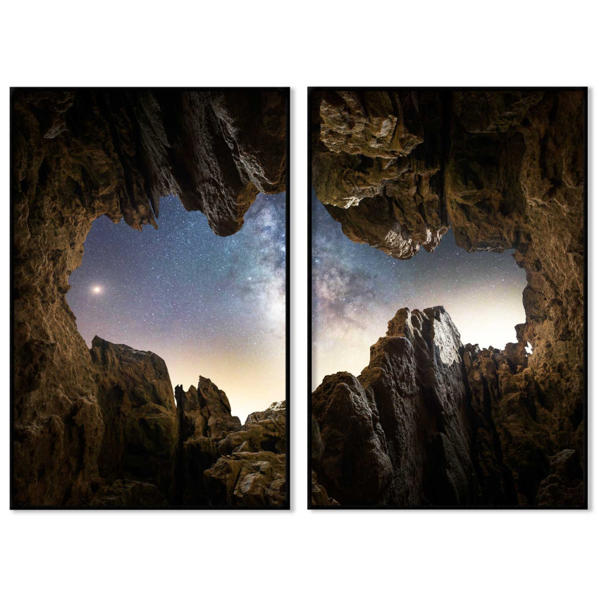 Natthimmel i grotta 50x70cm x 2 posters