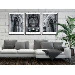 Katedralen Notre Dame i Paris - Svartvit tavla i tre delar