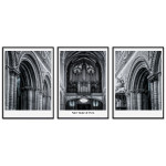 Katedralen Notre Dame i Paris - Svartvit tavla i tre delar