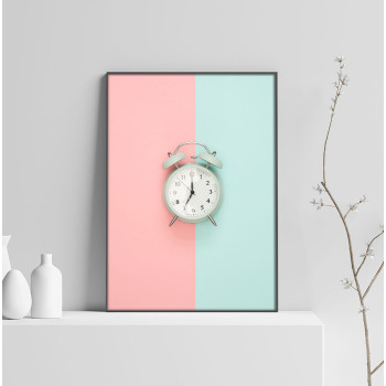 Gammaldags Väckarklocka - Turkos Rosa Poster