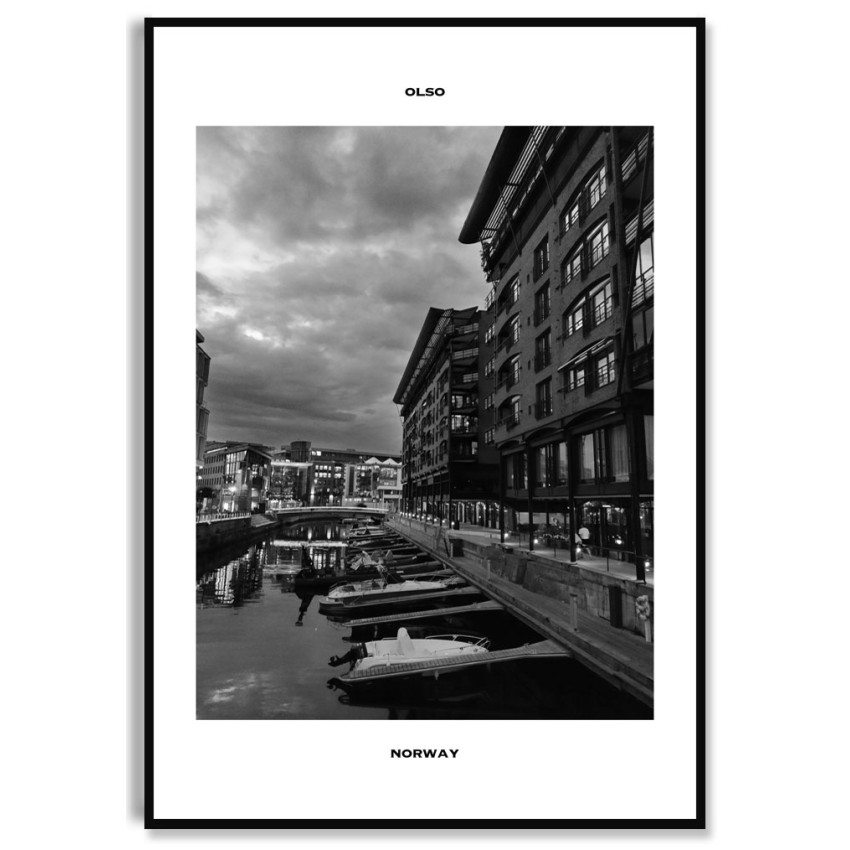 Oslo Norge Fotografi - Svartvit Stadsposter