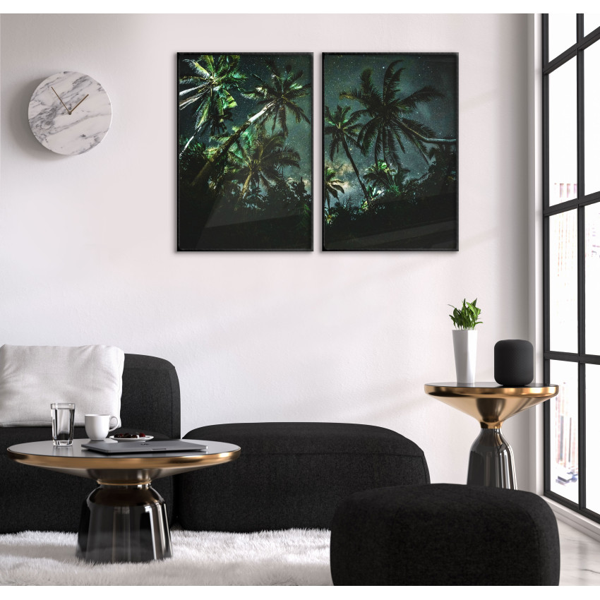 Palm Trees in Dark - Two Piece Poster Set