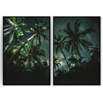 Palm Trees in Dark - Two Piece Poster Set