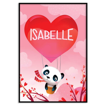 Panda in air balloon 50x70cm kids personal poster