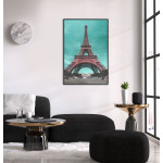 Paris Fashion Eiffeltornet - Rosa/Turkos Poster
