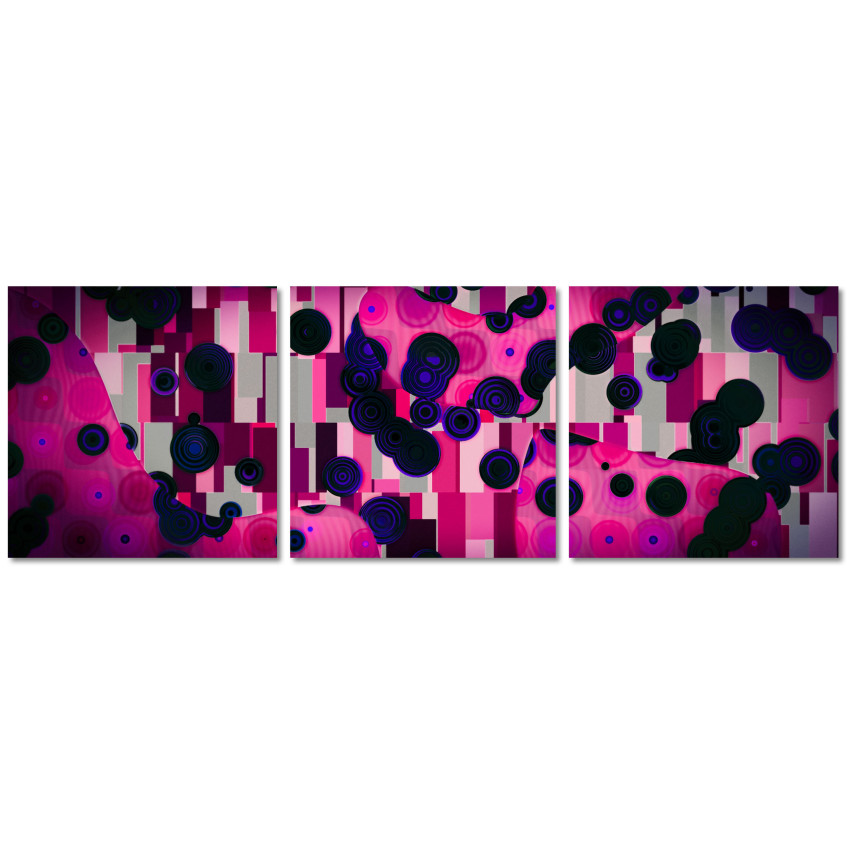 Rosa Abstrakt och Lila - Tredelad Poster