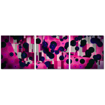 Pink Abstract and Purple - Poster in Three Pieces