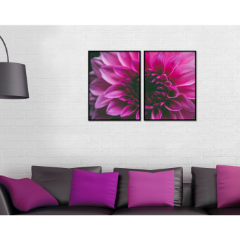 Rosa & vackert blommotiv - Tvådelat tavelset