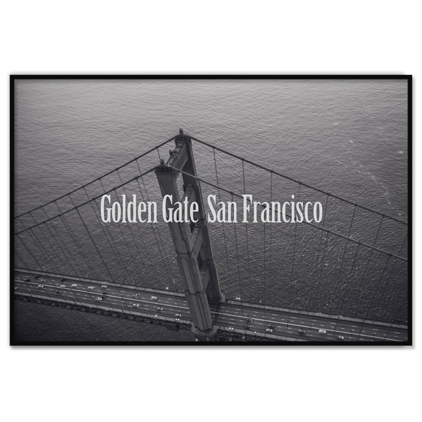 Svartvit poster - Golden Gate Bridge i San Francisco