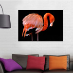 Poster of a Red Flamingo in Profile