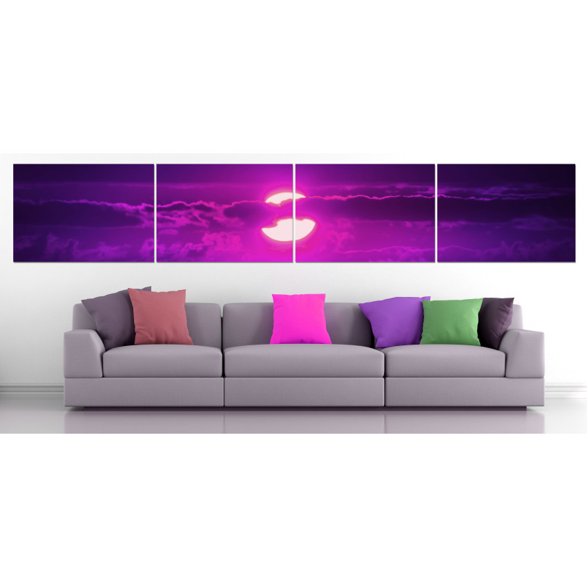 Purple Sunset - Poster in Four Pieces