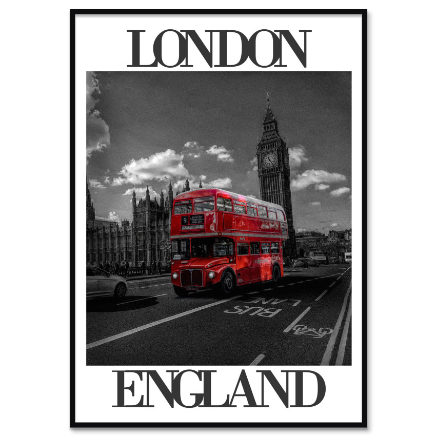 Red Bus and Big Ben in London - Classic Poster
