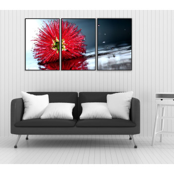 Red Flower - Poster in Three Pieces