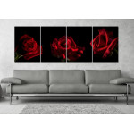 Red Roses - Poster in Four Pieces