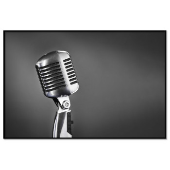 Retro Mikrofon - Stor Svartvit Poster