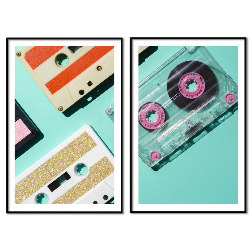 Retro kassettband 50x70cm x 2 posters