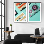 Retro kassettband 50x70cm x 2 posters